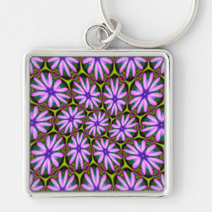 Purple Marguerite Patterns Key Ring