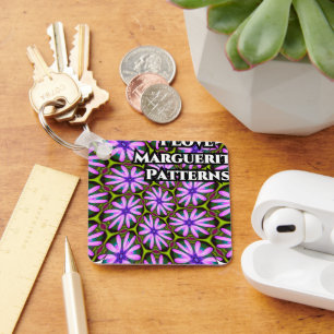 Purple Marguerite Patterns Key Ring