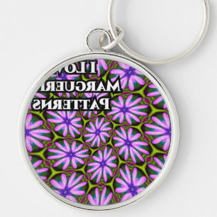 Purple Marguerite Patterns Key Ring