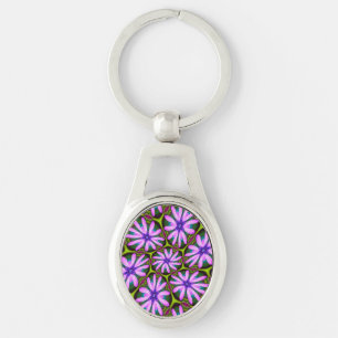 Purple Marguerite Patterns Key Ring