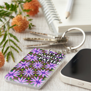 Purple Marguerite Patterns Key Ring