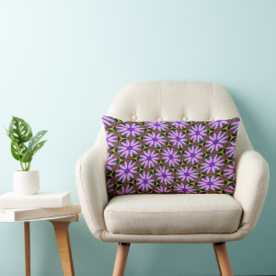 Purple Marguerite Patterns Lumbar Cushion