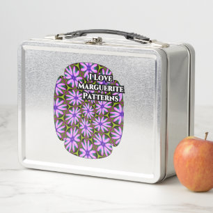Purple Marguerite Patterns Metal Lunch Box