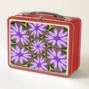 Purple Marguerite Patterns Metal Lunch Box