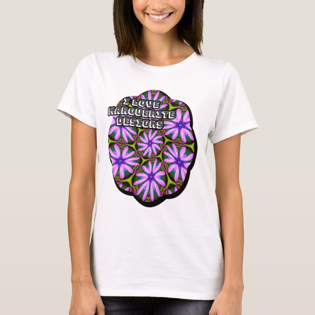 Purple Marguerite Patterns T-Shirt (Front)