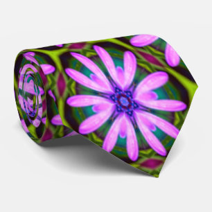 Purple Marguerite Patterns Tie