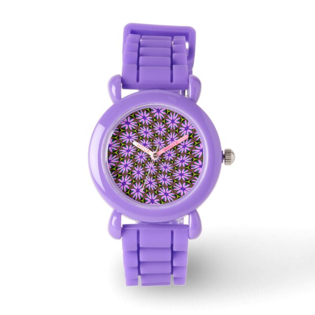 Purple Marguerite Patterns Watch (Front)