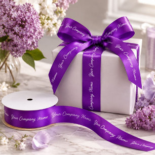 Purple Marketing Branding Branded Company Name Satin Ribbon