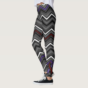 Purple/Maroon Zig Zag...Arachnoiditis Leggings