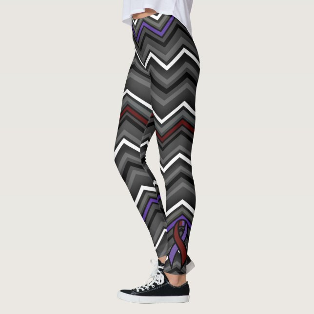 Purple/Maroon Zig Zag...Arachnoiditis Leggings (Left)