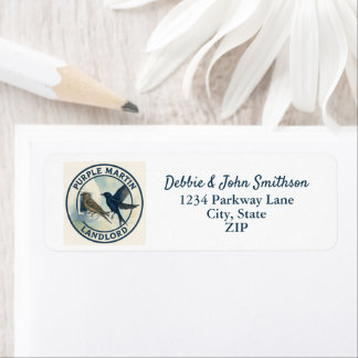 Purple Martin Birds Nature Return Address Birding Label