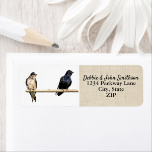 Purple Martin Birds Nature Return Address Birding  Label