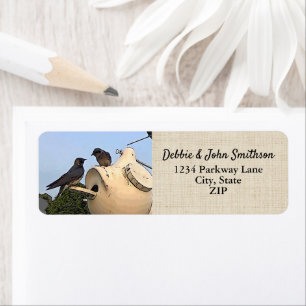 Purple Martin Birds Nature Return Address Birding  Label