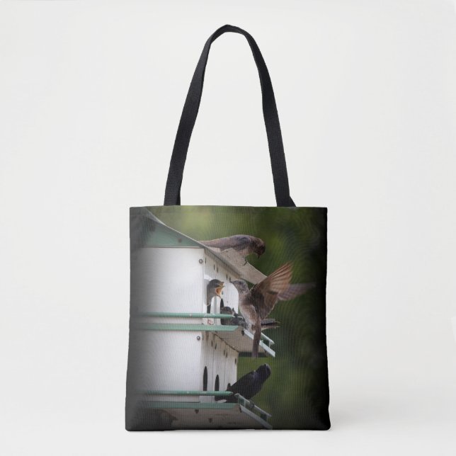 Purple Martin Feeding Time Tote Bag (Front)