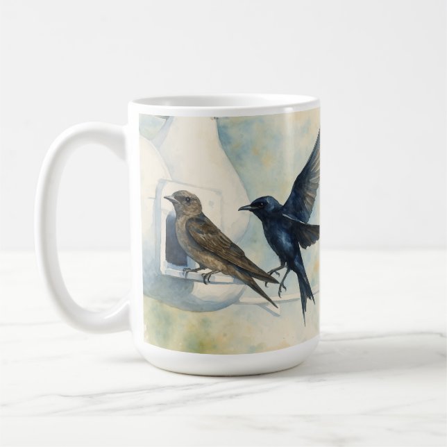 Purple Martin Landlord Nature Swallow Bird Gourds Coffee Mug (Left)