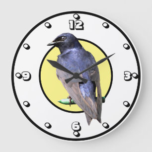 Purple Martin Large Clock