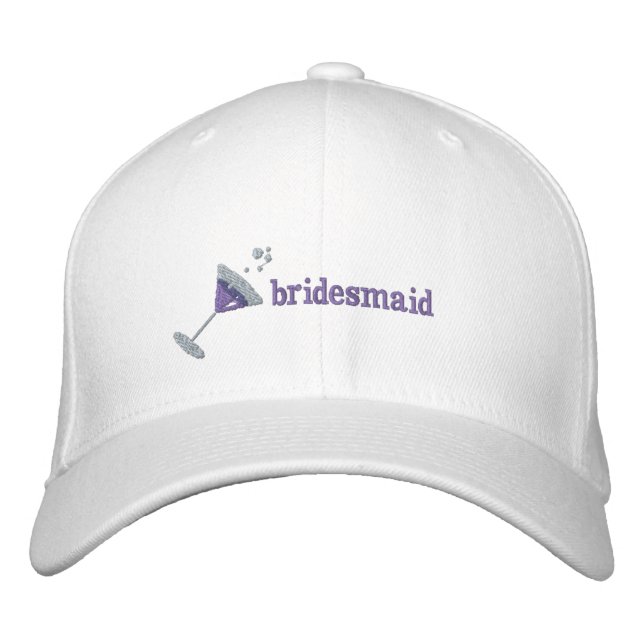 Purple Martini Personalised Embroidered hat (Front)