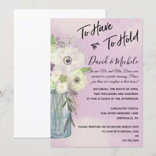 Purple Mason Jar/After Wedding Invitation