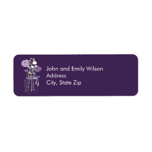 Purple Mason Jar Return Address Labels