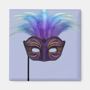 Purple Masquerade Mask Carnival Party Art Magnet