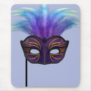Purple Masquerade Mask Carnival Party Art Mouse Pad