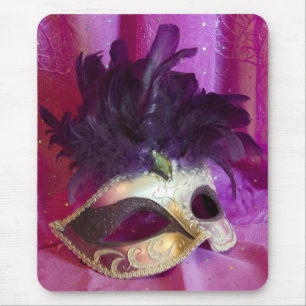 Purple Masquerade Mask Mouse Pad