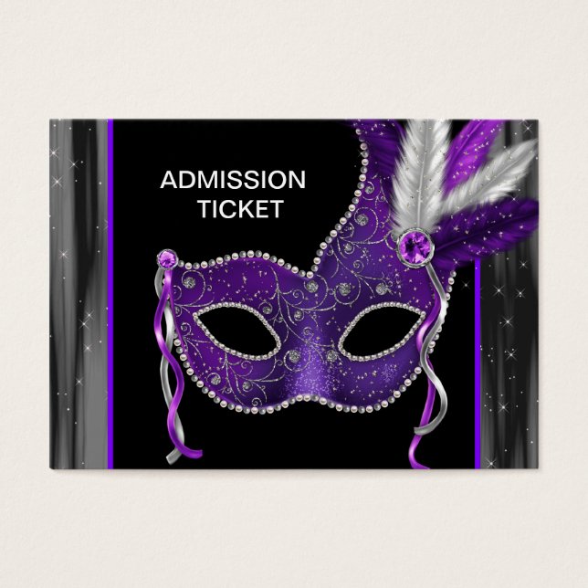 Purple Masquerade Party Admission Tickets (Front)