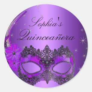 Purple Masquerade Quinceanera Sticker