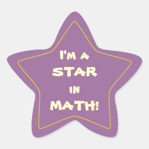 Purple Math Student Star Star Sticker