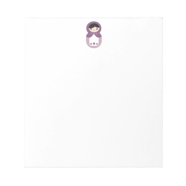 Purple Matryoshka Doll Notepad (Front)