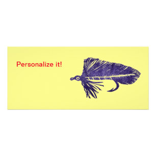 Purple Matuka streamer, fly tying, fly fishing art Rack Card