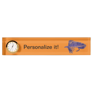 Purple Matuka streamer for fly tying & fishing art Nameplate