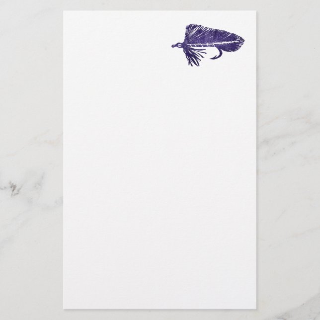 "Purple Matuka Streamer" Trout Fly Stationery (Front)