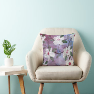 Purple Mauve Burgundy White And Red Cushion
