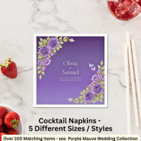 Purple Mauve Flowers & White Wedding Cocktail