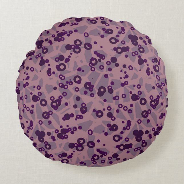 purple mauve geometric round cushion (Front)