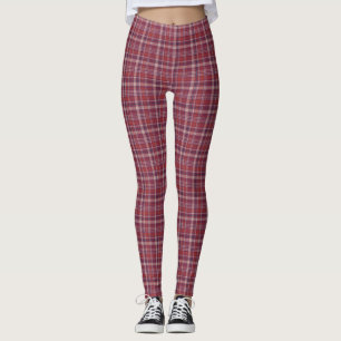 Purple Mauve Multi Plaid Women's Leggings