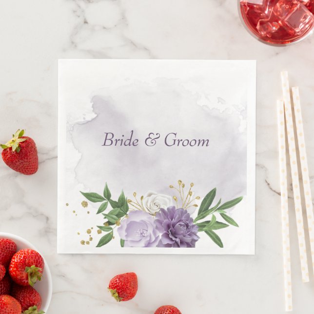 purple mauve white floral  napkin (Insitu)