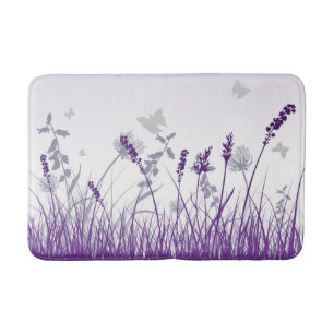 Purple Meadow and Butterfly Bath Mat