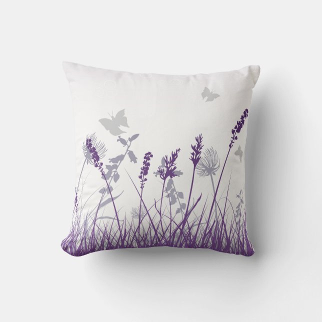 Purple Meadow and Butterfly Cushion (Front)