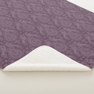 Purple Mediaeval Dragons Sherpa Blanket
