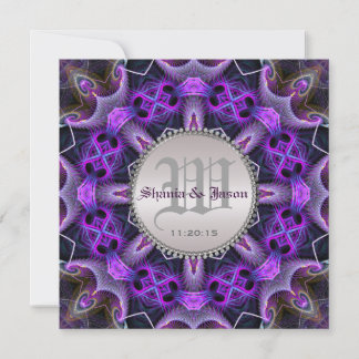 Purple Mediaeval Gothic Wedding Invitation