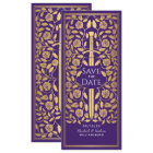 Purple Mediaeval Sword Save the Date Invitation