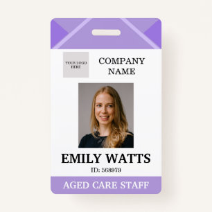 Purple Medical Doctor Aged Care Security Photo ID ID Badge