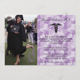 Purple Medical RN School Graduation Announcement