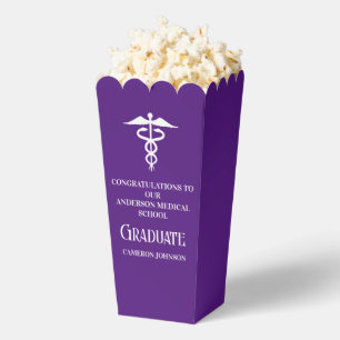 Purple Medical School Graduation Party Popcorn Favour Box