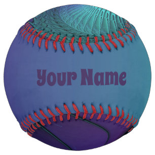 Purple Meets Turquoise Modern Abstract Art Name Softball