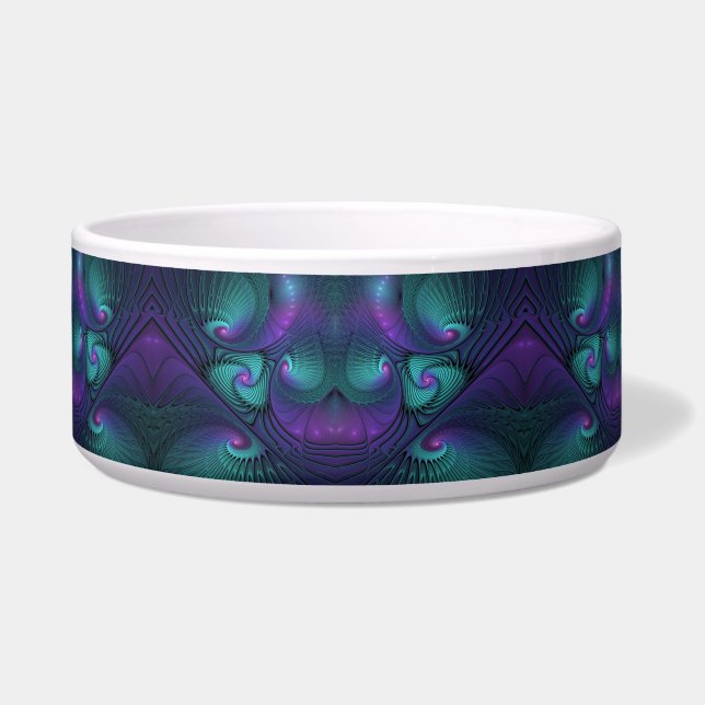 Purple meets Turquoise modern abstract Fractal Art (Front)