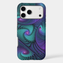 Purple Meets Turquoise Modern Abstract Fractal Art