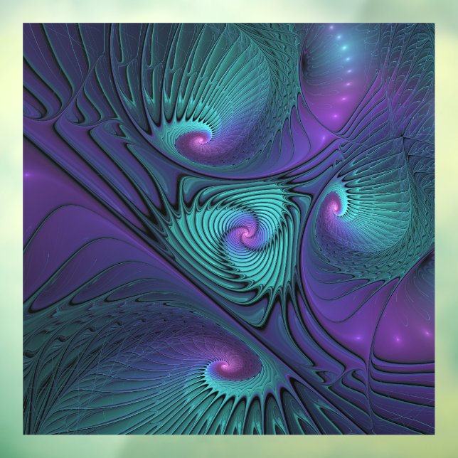 Purple meets Turquoise modern abstract Fractal Art (Sheet 3)